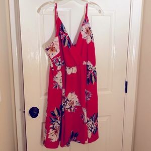Floral red light sundress xl